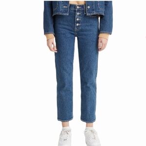 Levi's High Rise Wedgie Straight Washed Dark Blue Women's Jeans - sz. 24